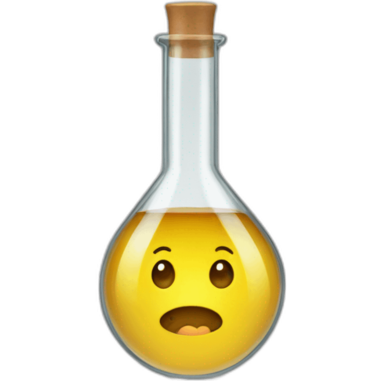 lab flask with happy emoji emoji