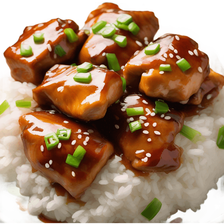 Teriyaki chicken and rice emoji