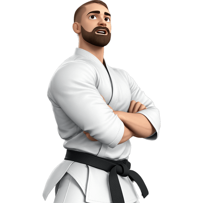 muscular boy in martial arts emoji