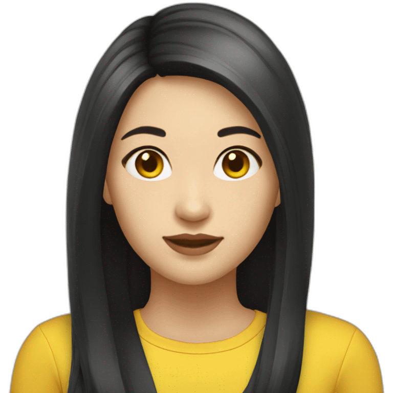 female-asian-round-face-with-long-black and yellow extensions hair emoji