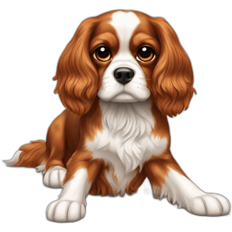 dog Cavalier King Charles Spaniel full body emoji