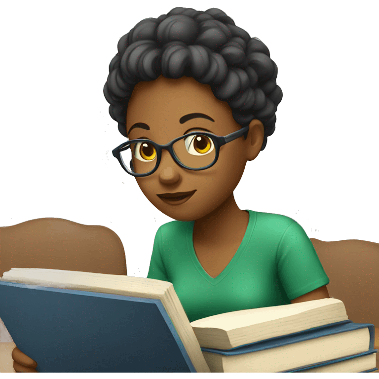 young woman studying  emoji