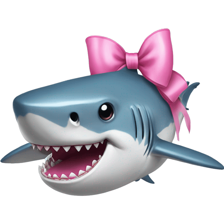 A shark with a pink bow  emoji