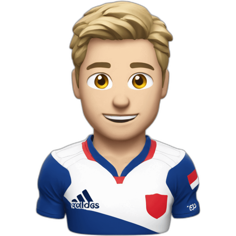 Antoine Dupont platine Rugby with French Shirt emoji