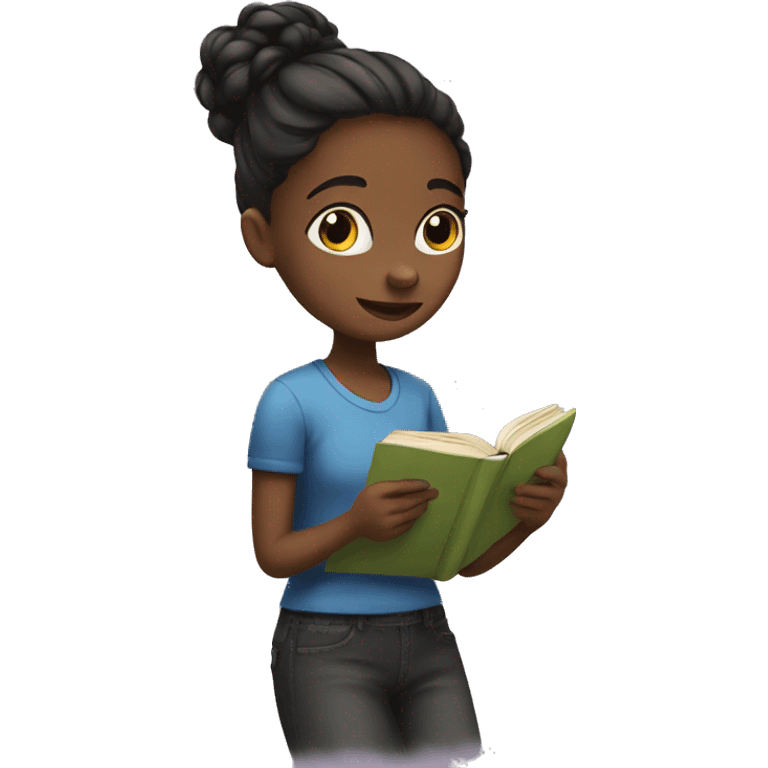 Girl reading book emoji