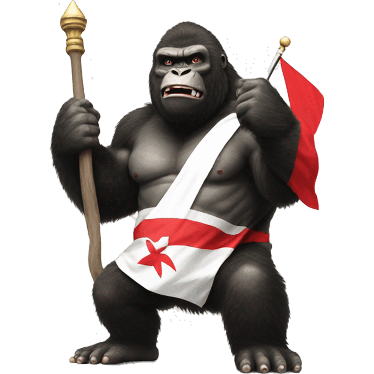 king kong holding japan flag emoji