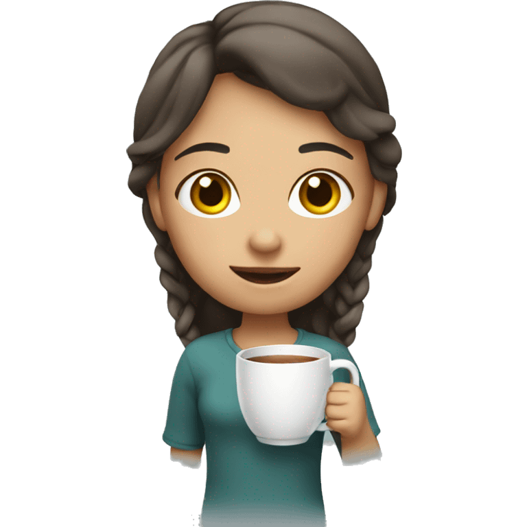 girl with cup indoors emoji