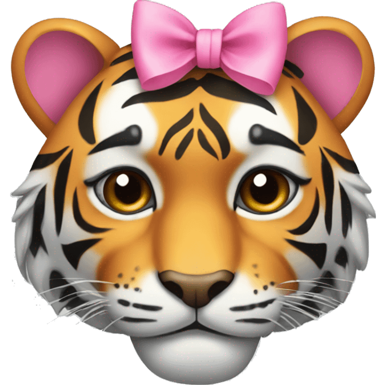 Tiger with pink bow emoji