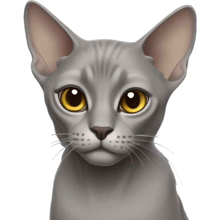 Grey cat of Donna’s sphinx full-grown emoji