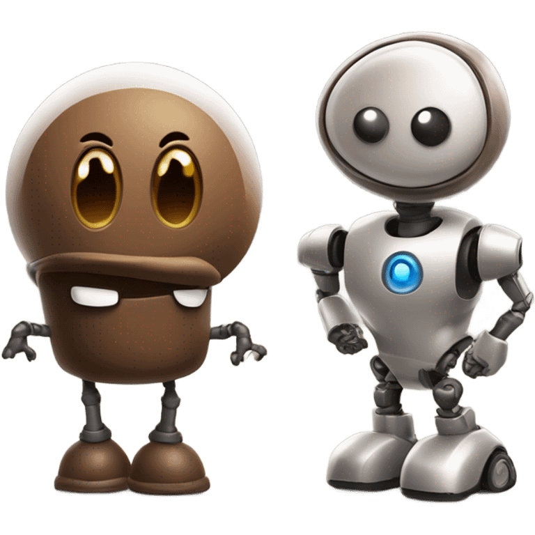 A poop and a robot  emoji