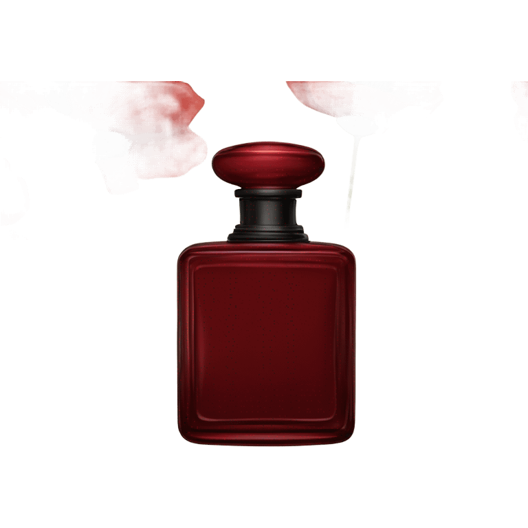 Dark red vintage French style perfume bottle with red poppies
 emoji