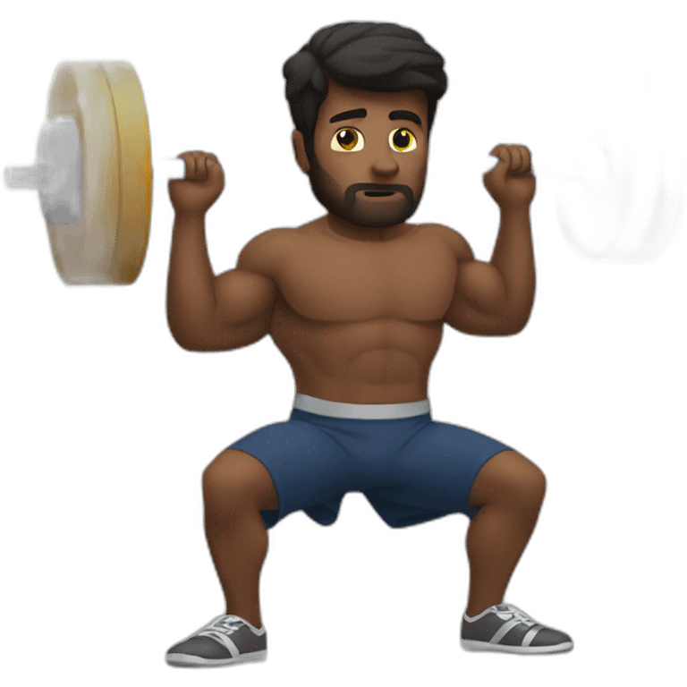 barbell squat, male  emoji