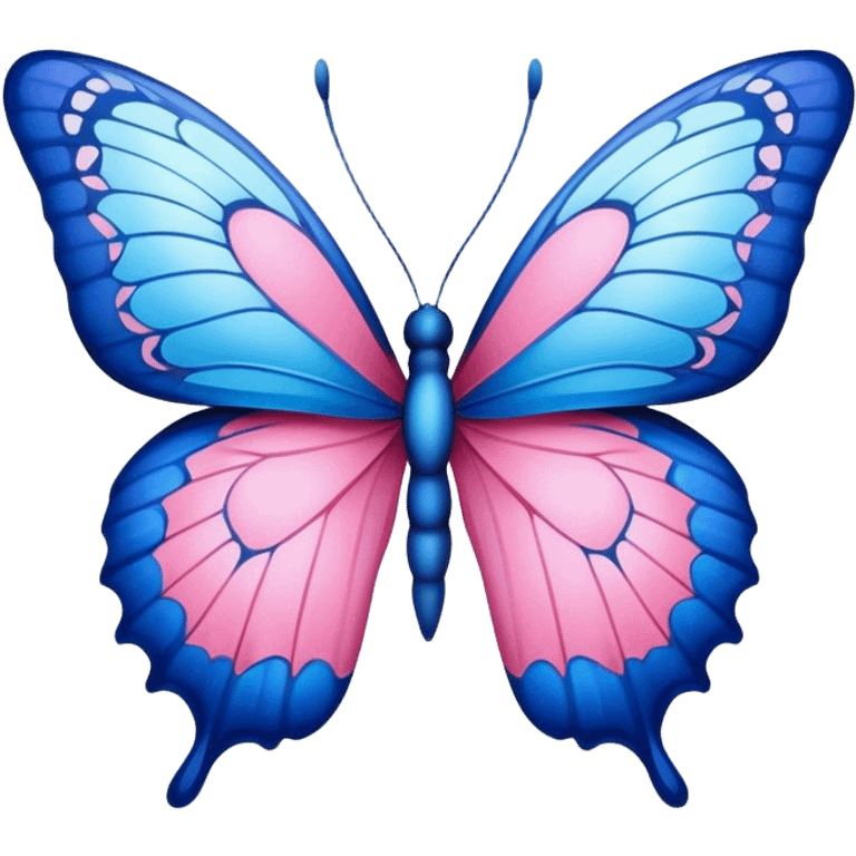 Butterfly with blue and pink and little details emoji