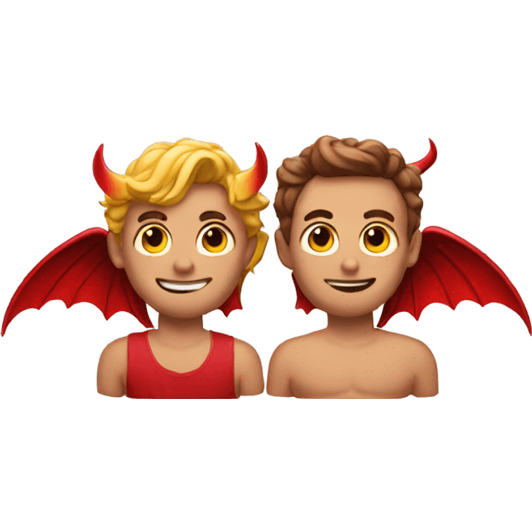 Gay angel and devil emoji