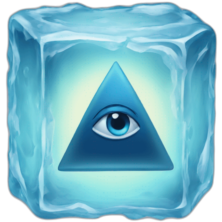 ice cube with mason eye of providence   emoji