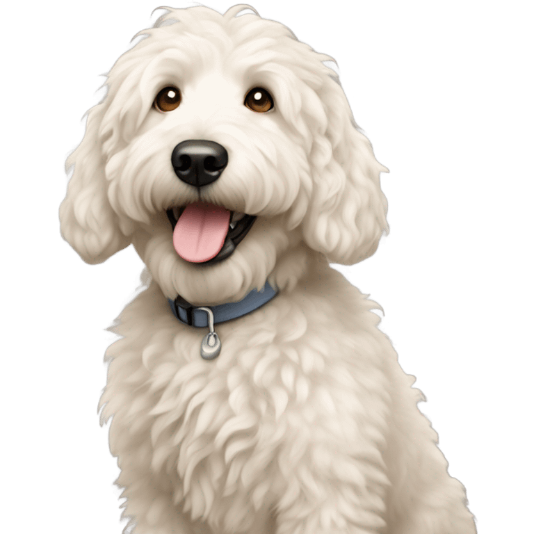 White golden doodle emoji