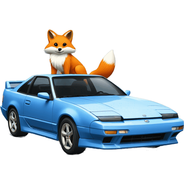 A blue furry fox with nissan 180sx emoji