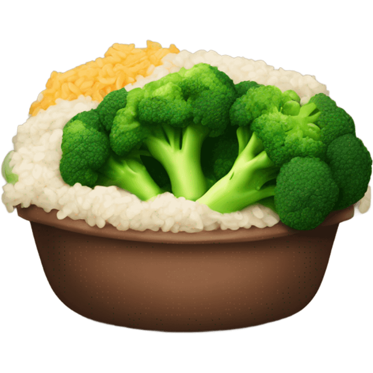 Beef and broccoli and rice yum emoji