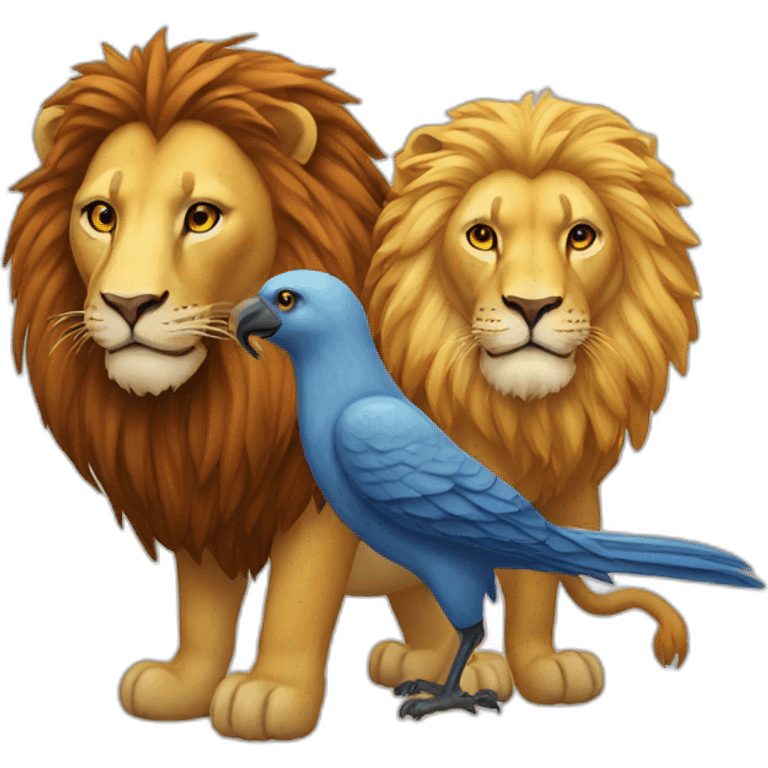 Bird and lion emoji