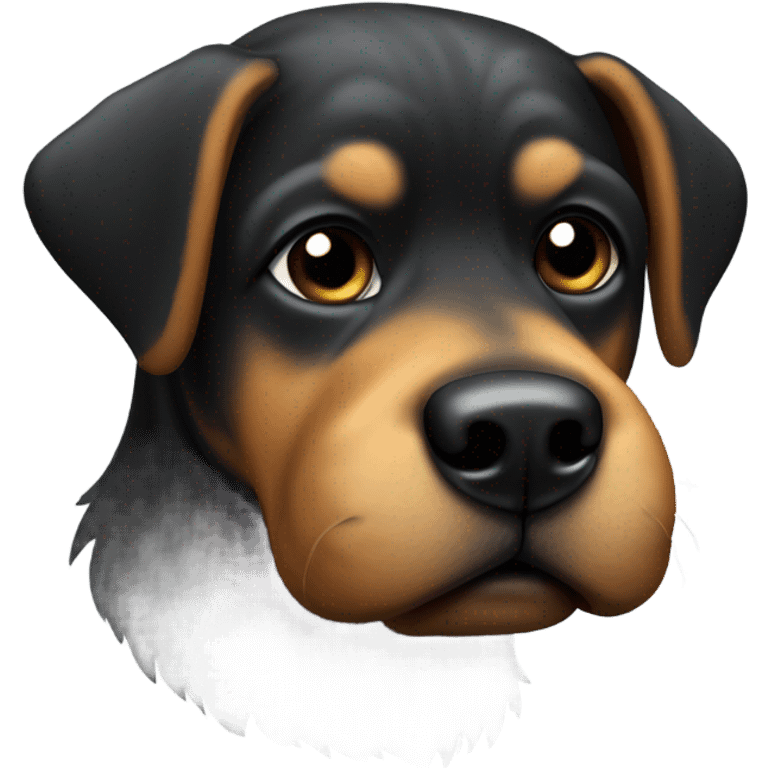 Dog with stain black in eyes and ears emoji