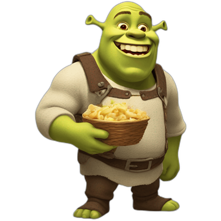 Shrek qui mange de la choucroute emoji