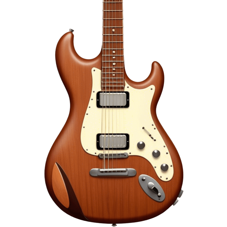 Cinematic Realistic Guitar, smooth mahogany body with intricate wood grain, steel strings reflecting soft light, gentle hand positioning on the fretboard, glowing with warmth and musical soul. emoji