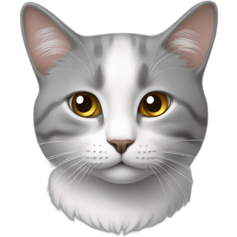 Chat blanc et gris emoji