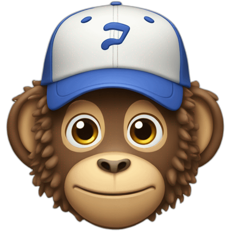 monkey-with-baseball-cap-and-curly-hair emoji