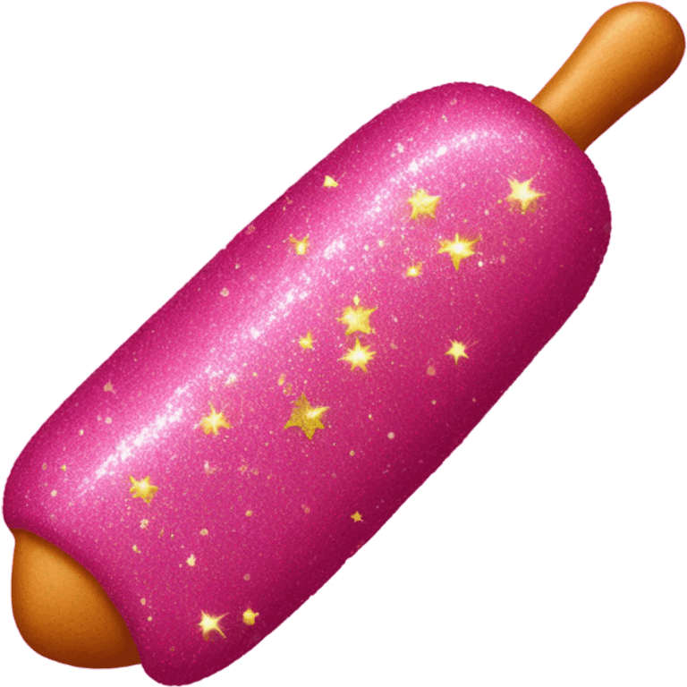 Pink corn dog with glitter  emoji