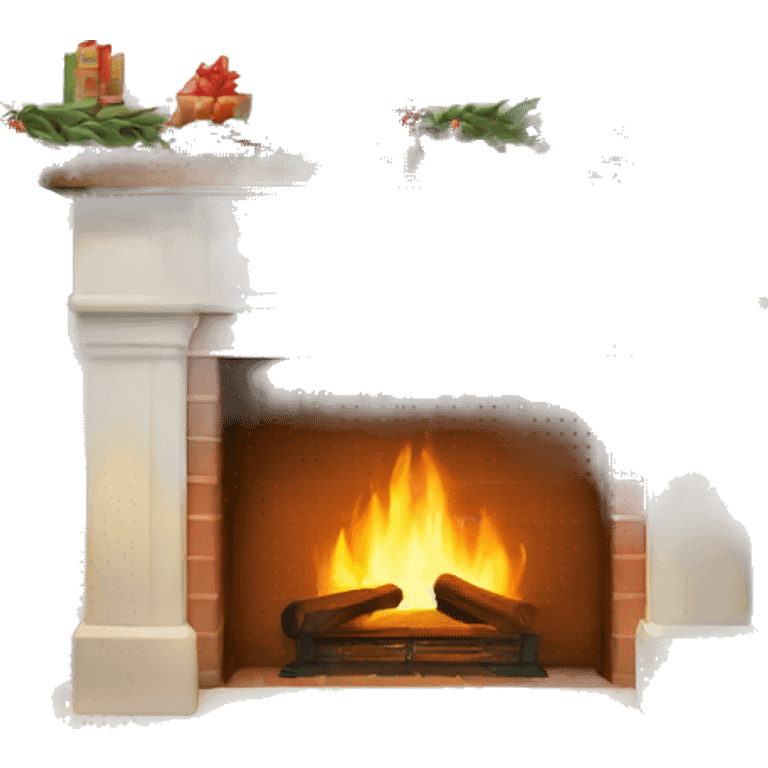 white Christmas fireplace emoji