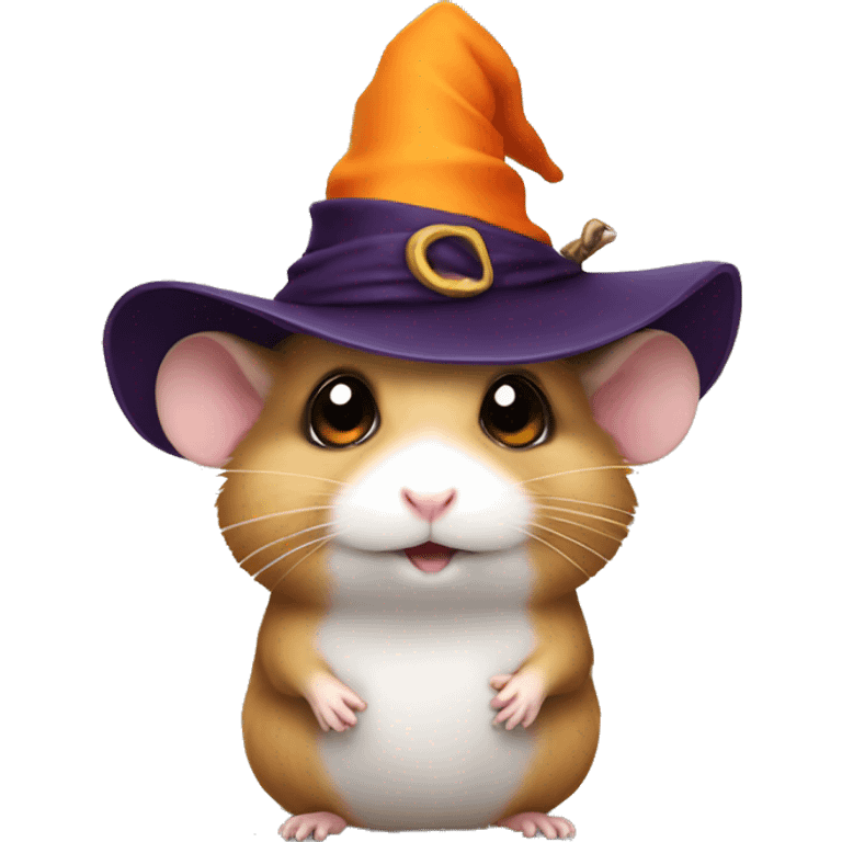 hamster wearing witch hat emoji