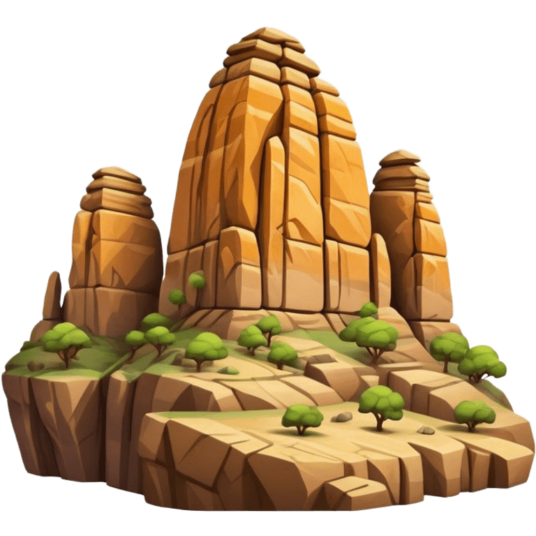 Cinematic Realistic Guatap√© Rock Landmark Emoji, showcasing a vividly colored rock formation with intricate patterns rendered with detailed textures and vibrant, scenic lighting. emoji