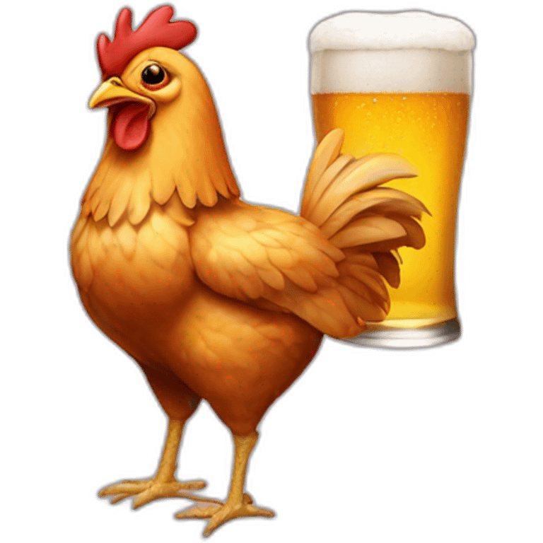 chicken and beer emoji