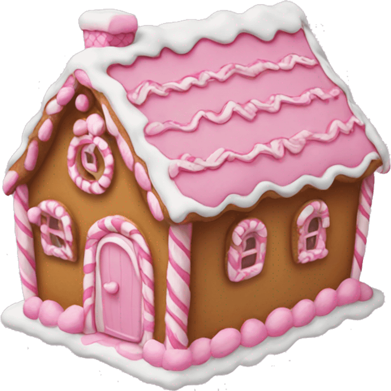 Pink gingerbread house emoji