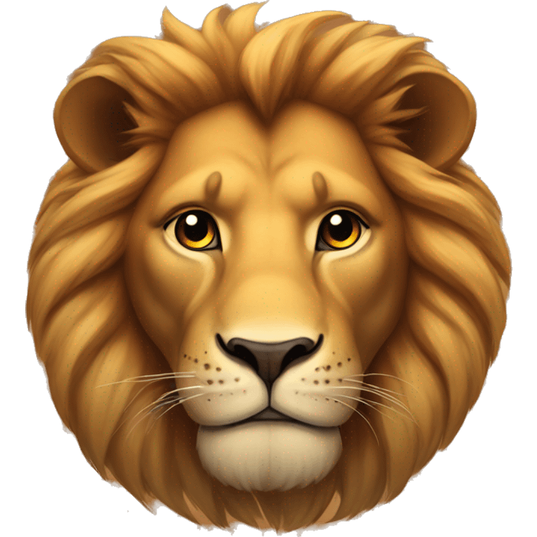 lion that stares into your soul, warm colors emoji