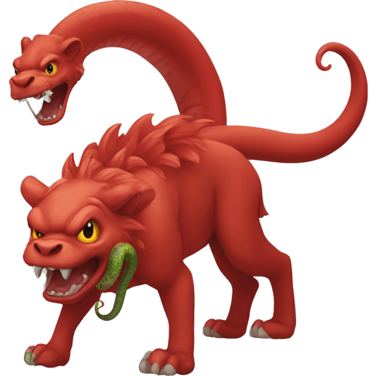 red chimera with snake tail emoji