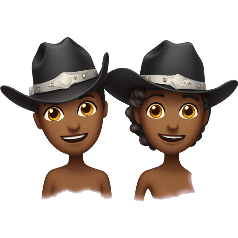 two brides cowboy hats emoji