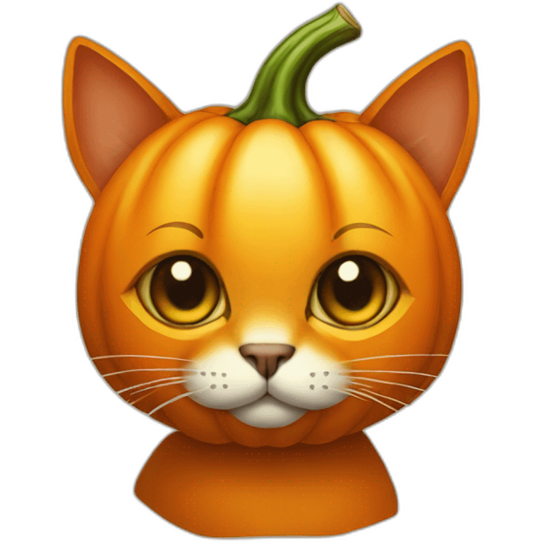 Pumpkin head cat emoji