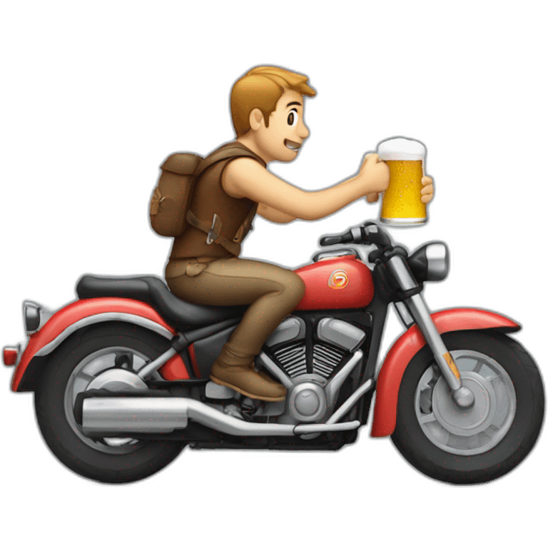 beer drinker on motorbike emoji