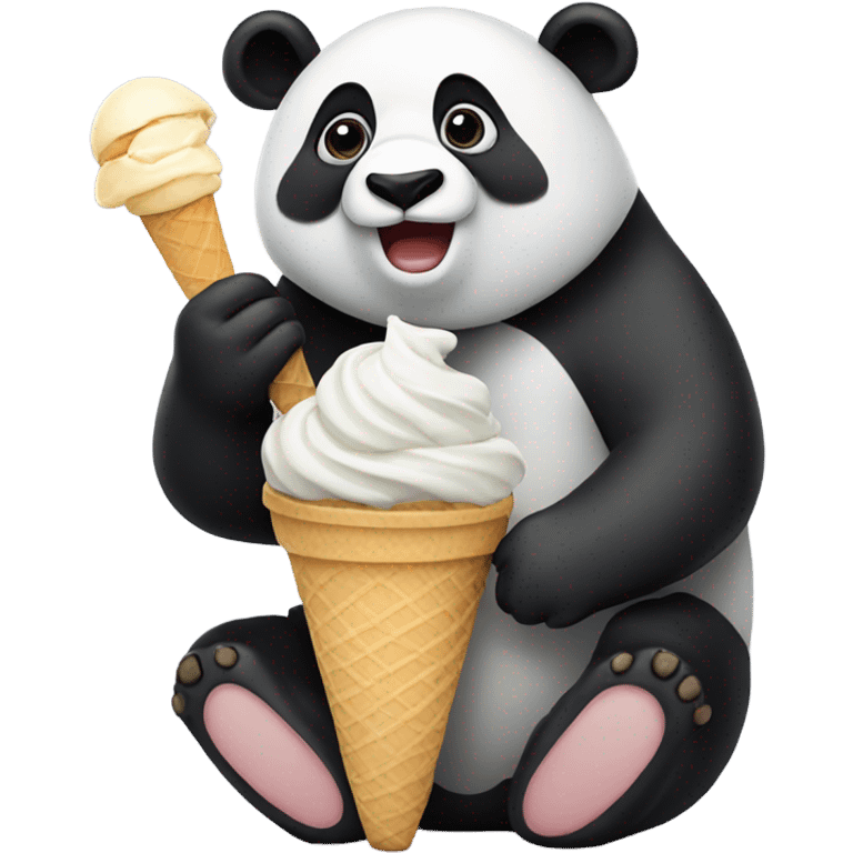 Panda eating ice cream emoji