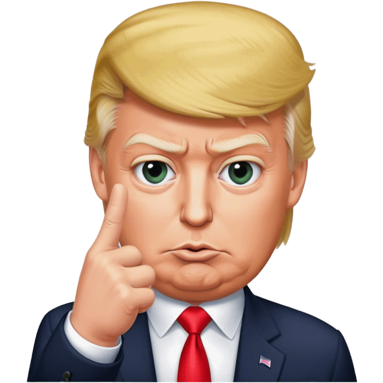 Donald Trump shows one finger photorealistic emoji