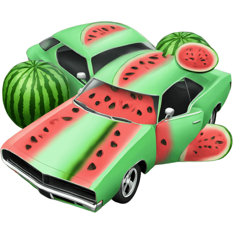 Watermelons Dodge Charger modern emoji