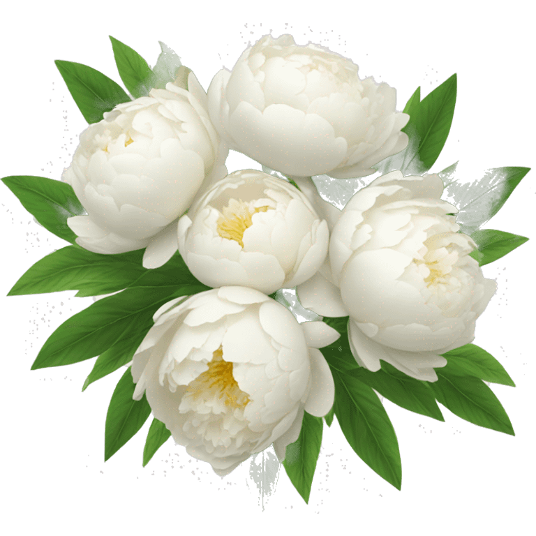 White peonies bouquet  emoji