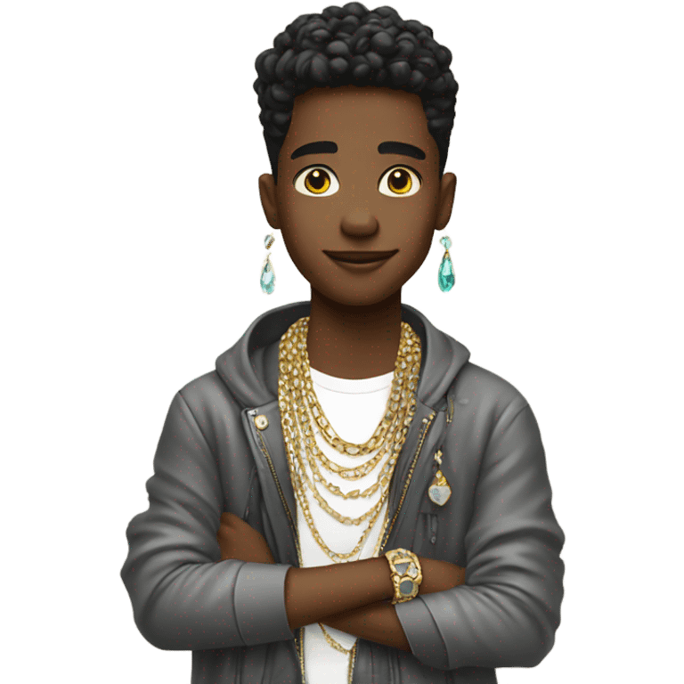 fashionable boy with jewelry  emoji