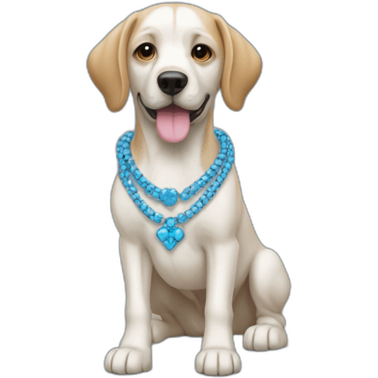 Chien avec collier bleu emoji