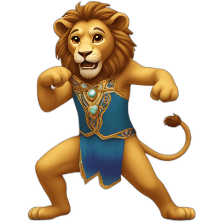 Lion danse avec singe emoji