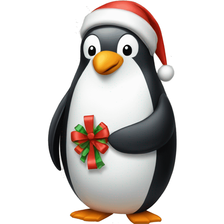 Christmas penguin emoji