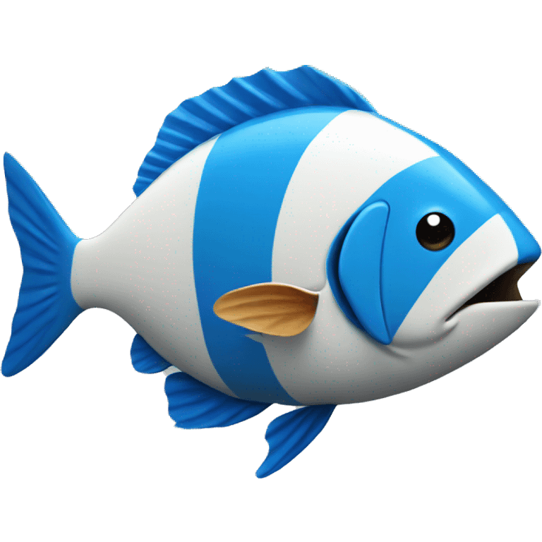 fish wearing a blue and white rugby jersey emoji