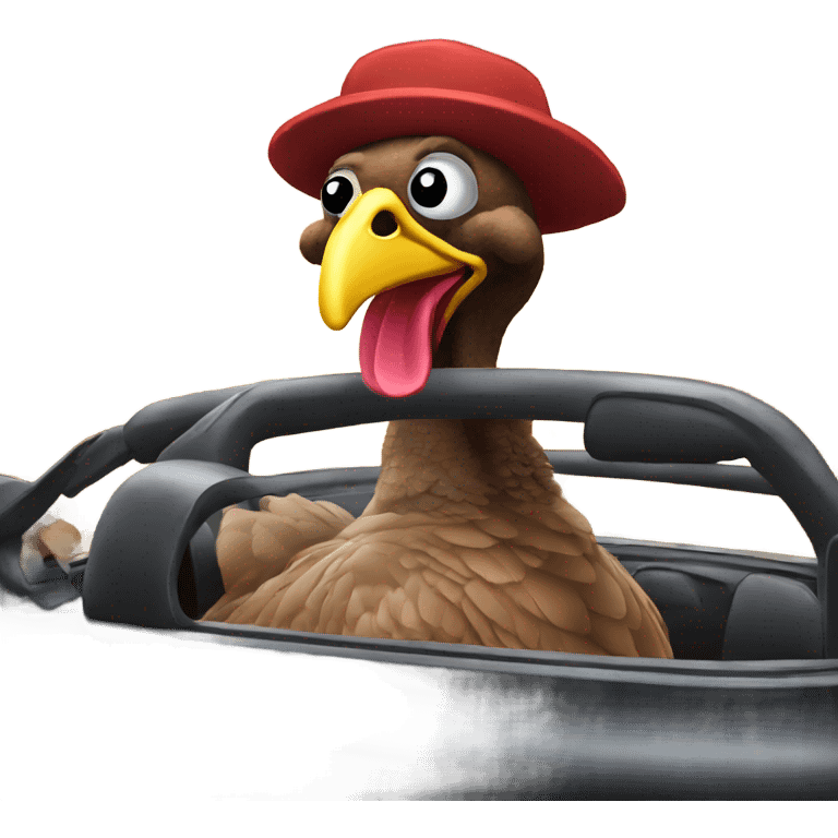 Turkey driving a car  emoji