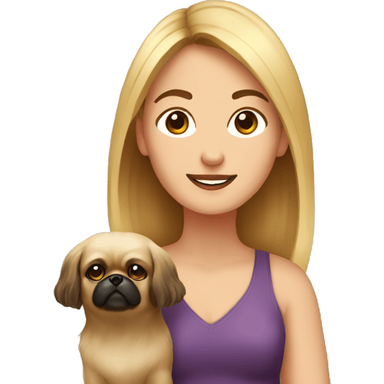 Women with Pekingese emoji